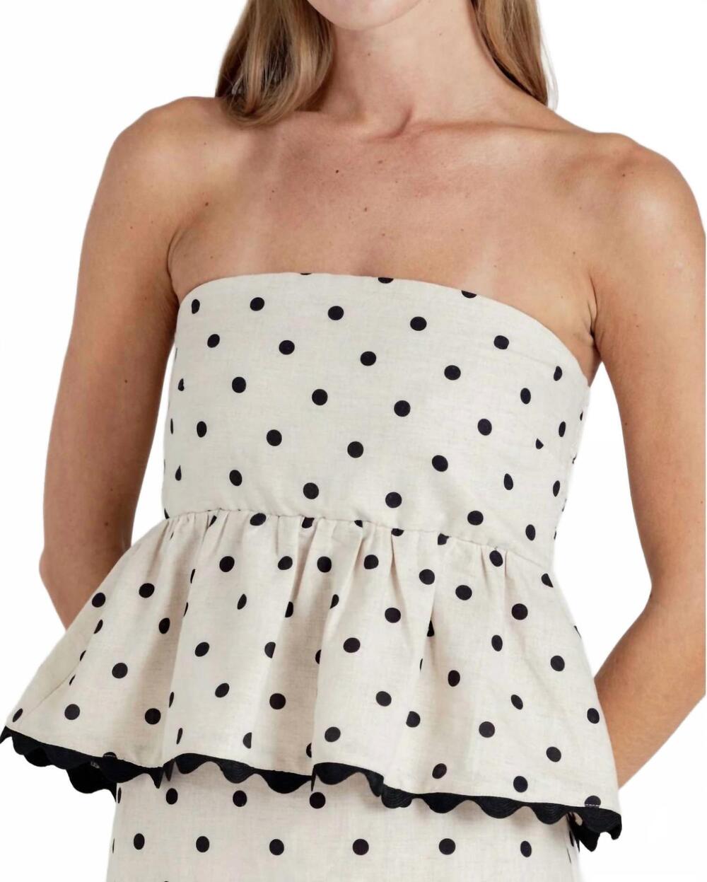 NEW SUNDAYS polka dot davis top in brown